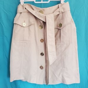 NWT Womens Adrienne Vittadini Hathaway Button Down Belt Skirt w Pockets Size 10
